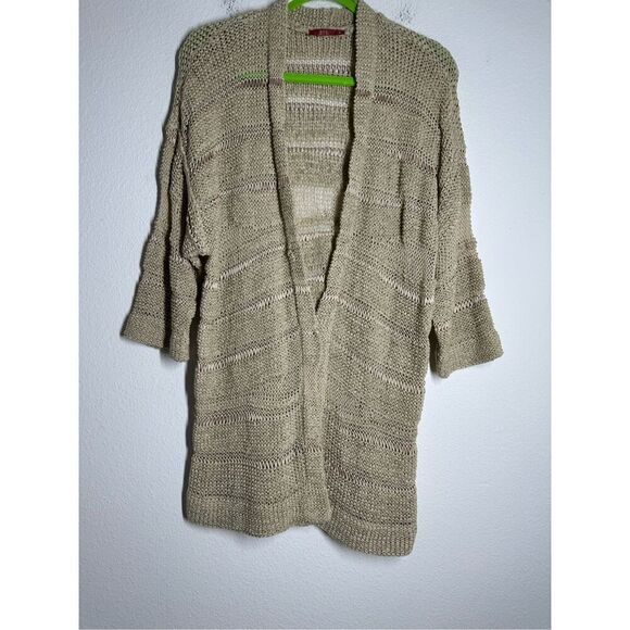 EDC Women’s Bohemian Knit Open Front Cardigan Tan Size S - Picture 1 of 14